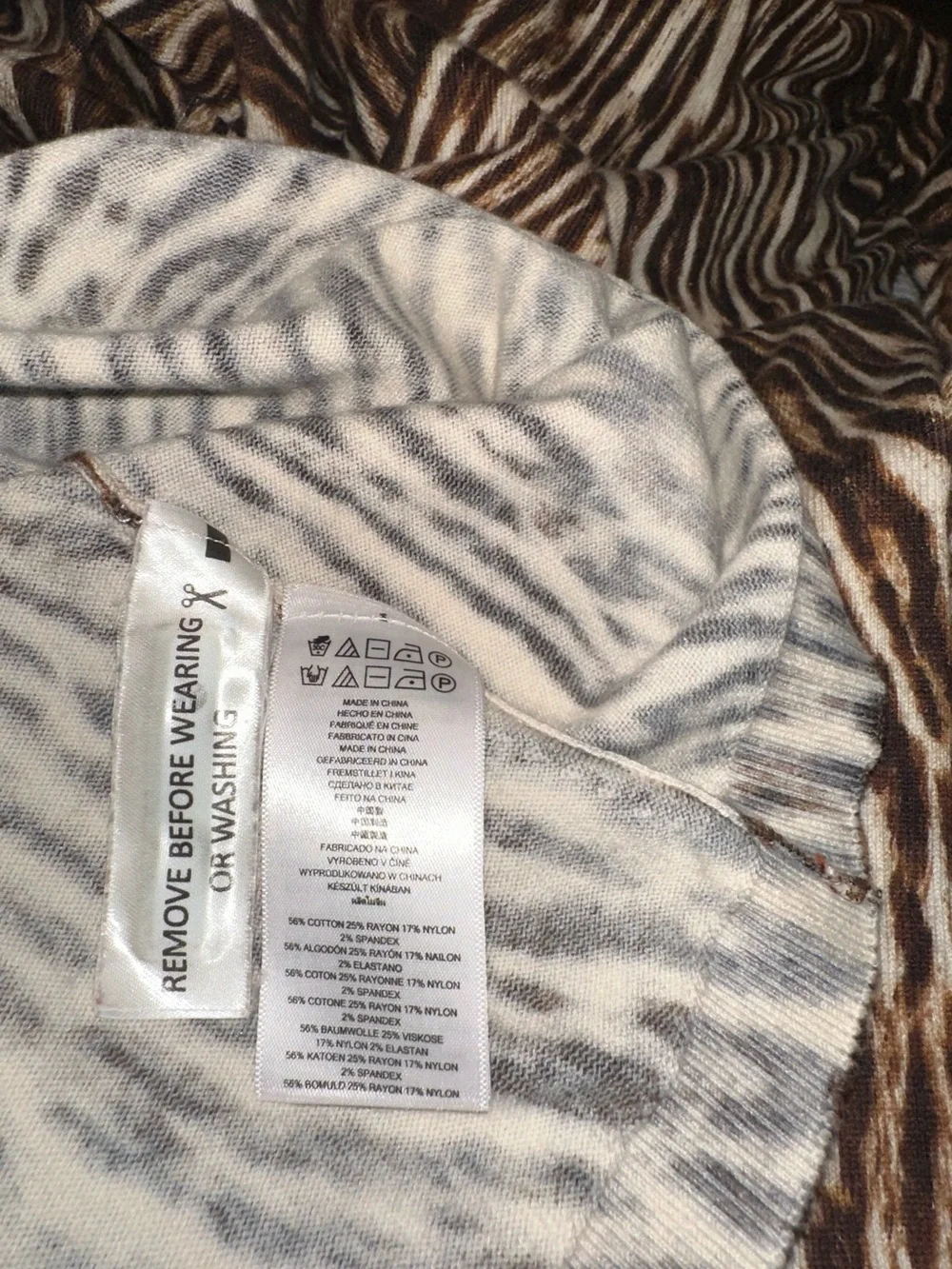 Michael Kors Brown  Long-Sleeve Animal Print